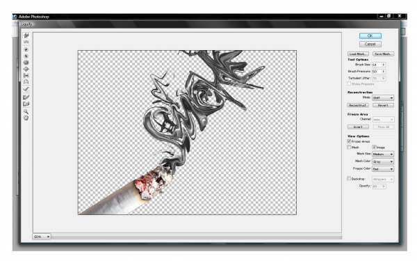 Creation of smoke: Step 1